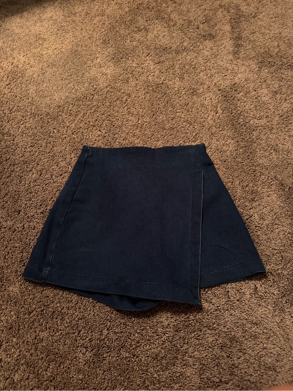 Dark blue denim A-Line Mini Skirt